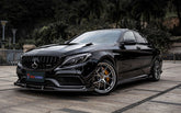 TAKD Carbon Dry Carbon Fiber Front Bumper Trim Lower Grill Surround (3 Pcs) for Mercedes Benz W205 C63 C63S 2015-ON Coupe 2 Door Sedan 4 Door - Performance SpeedShop